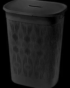 Vasketøjskurv 55 L - Sort| Garderobe Og Opbevaring