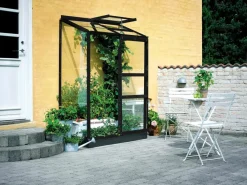 Halls Vægdrivhus Altan 2 sort med 3 mm glas| Vægdrivhuse