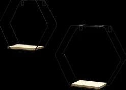 Vægreol sekskantet - 2 stk.| Øvrige Møbler|Dekoration