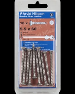 Arvid Nilsson VVS-skrue A2 5,5 x 60 mm 10-pak| Skruer