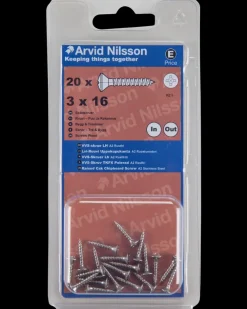 Arvid Nilsson VVS-skrue A2 3 x 16 mm 20-pak| Skruer