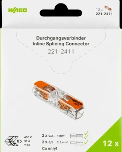 Wago Fjedersamlemuffe til 1 ledning 12-pak| Samlemuffer