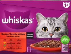 Whiskas +1 Klassisk menu - 12 x 85g| Hundefoder, Kattemad Og Godbidder